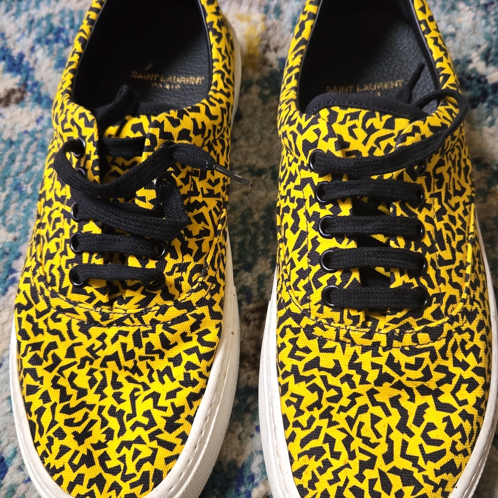 Saint Laurent Yellow Patterned Sneakers